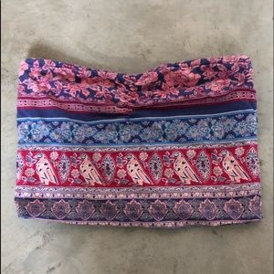 Patterned Boho Crop Top